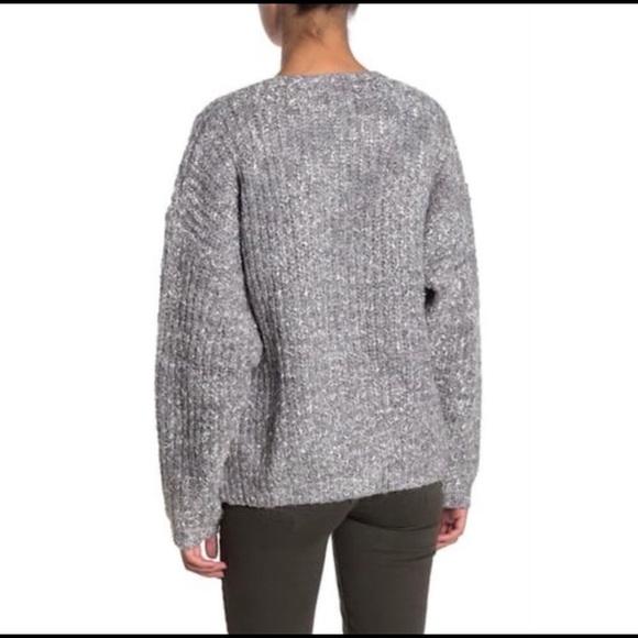 FRNCH Paris chunky knit gray cardigan sweater medium large - Picture 2 of 7